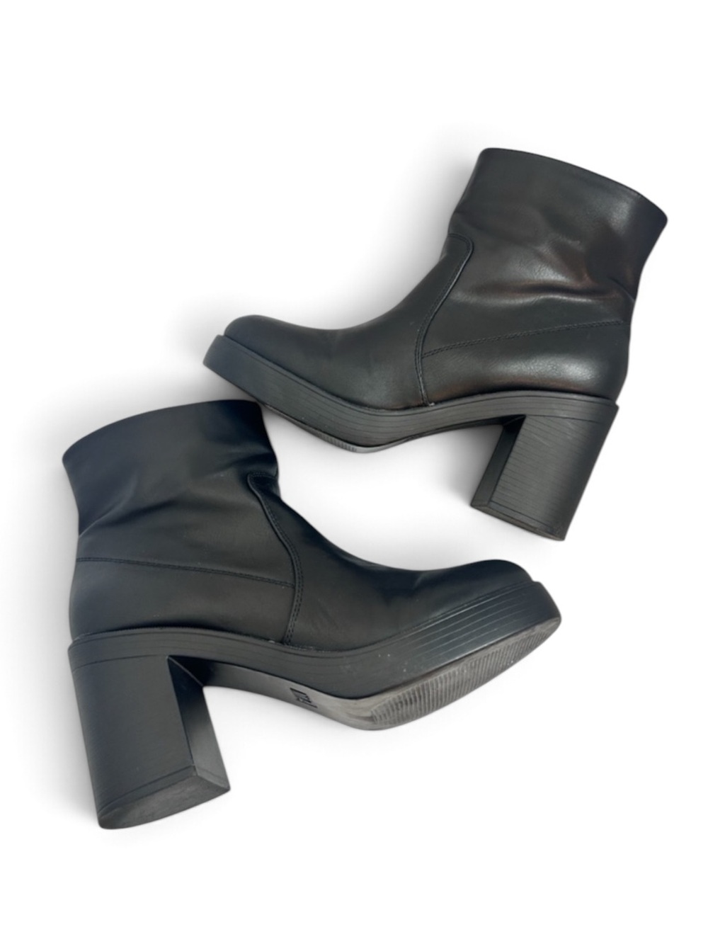MIA McKenna Y2K Chunky Platform Black Heeled Ankle Boots Size 8